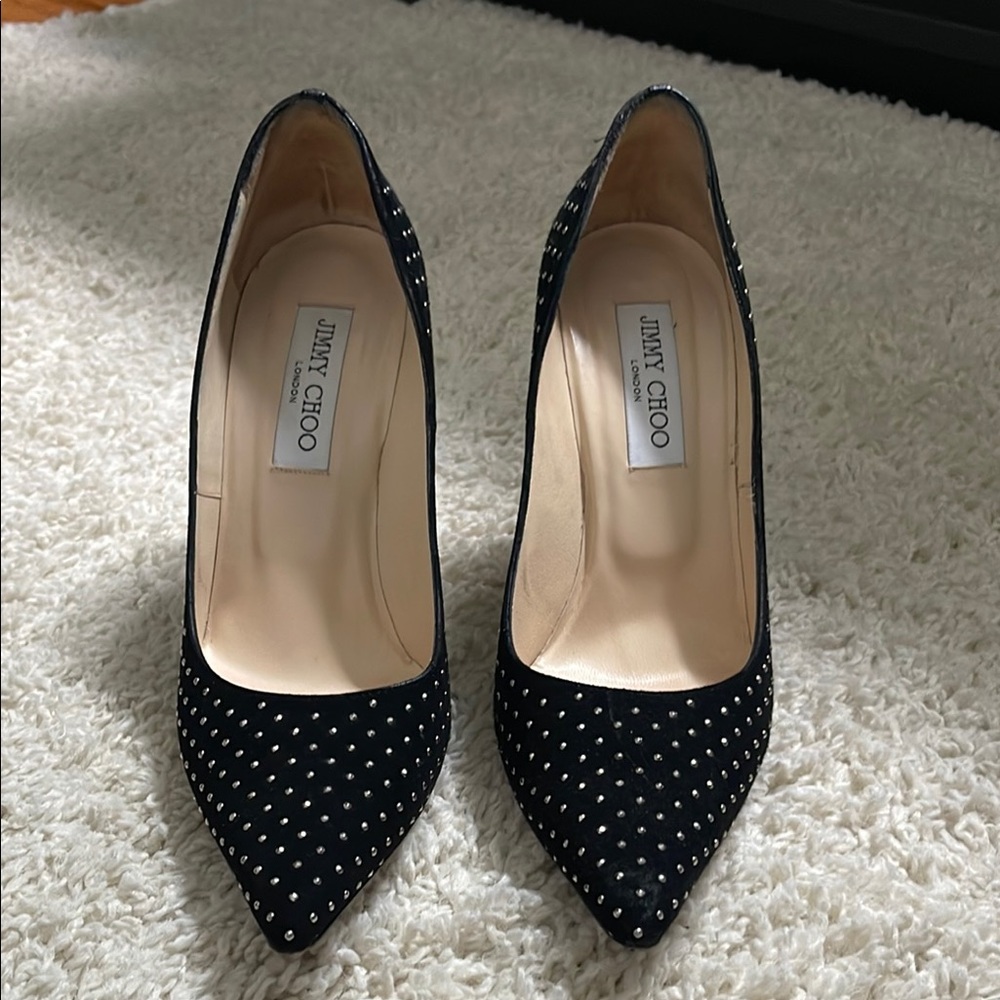 Jimmy Choo Black Studded Women's Heels
